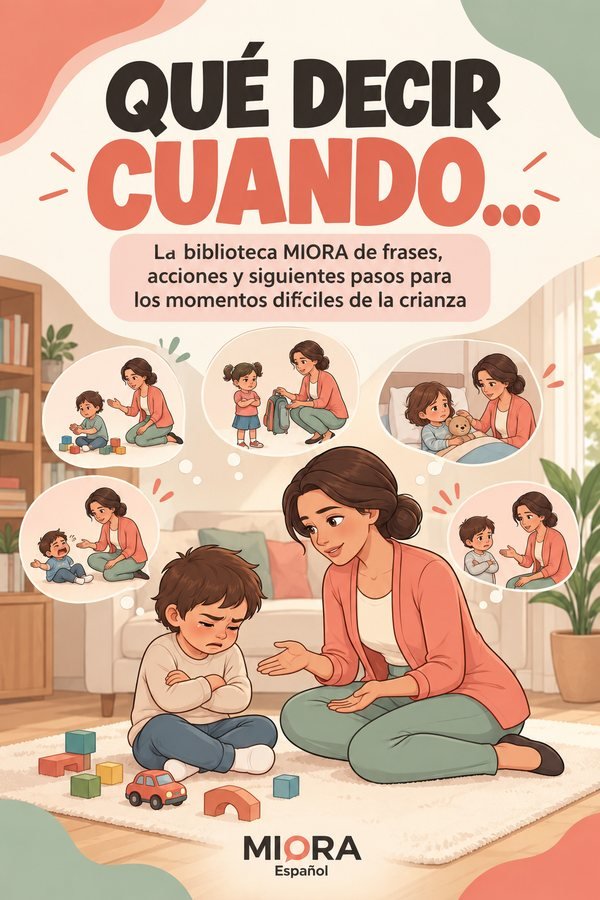 Portada de Qué Decir Cuando, biblioteca de 100 frases de MIORA Español